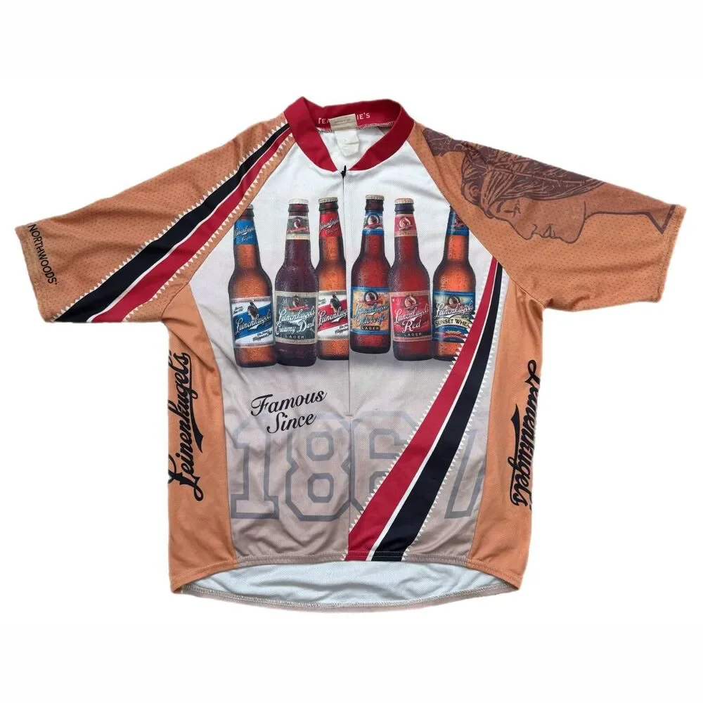 Mens Cycling Jersey Leinenkugle X Large Novelty Outdoor Moisture Wicking
